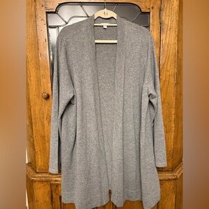 J. Jill Heather Gray Open Front Cashmere Cardigan Size 2X
